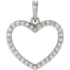 14K White Gold 1/4 CTW Diamond Heart Pendant