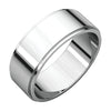 Flat Edge Wedding Band Ring in 14k White Gold ( Size 9 )