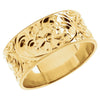 Hand Engraved Wedding Band Ring in 14k Yellow Gold ( Size 5 )