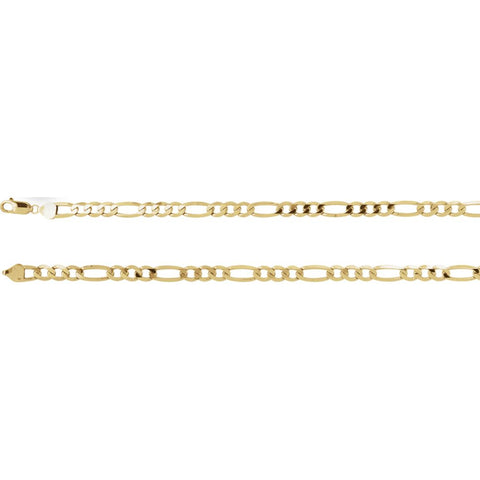 14k Yellow Gold 6.5mm Figaro 7" Chain