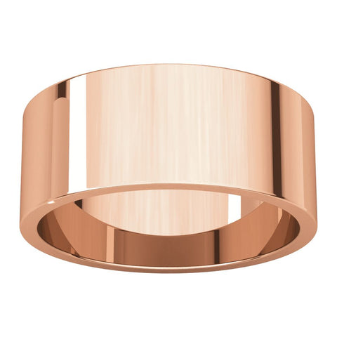 14k Rose Gold 8mm Flat Band, Size 11