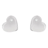 Sterling Silver Diamond Accented Heart Earrings