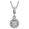 1/5 CTTW Halo-Styled Pendant for Round Center in 14k White Gold ( 18.00-Inch )