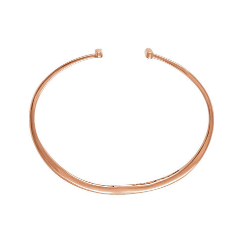 14k Rose Gold Hinged Cuff Bar Bracelet 7"