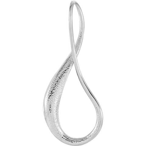 14k White Gold Teardrop Pendant