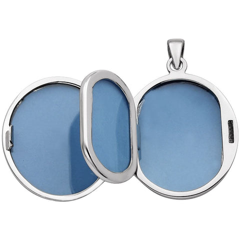 Sterling Silver Engraved Oval Locket