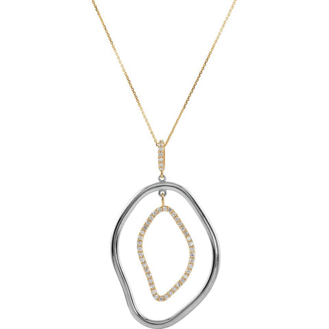 Sterling Silver & 14k Yellow Gold 1/6 CTW Diamond 18" Necklace