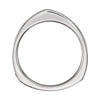 14k White Gold 3.5mm Band for Square Shank Solitaire Mounting, Size 7