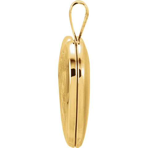 14K Yellow Gold-Plated Sterling Silver Heart Locket with Cross