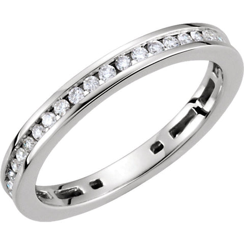 14k White Gold 3/8 CTW Diamond Stackable Ring, Size 7