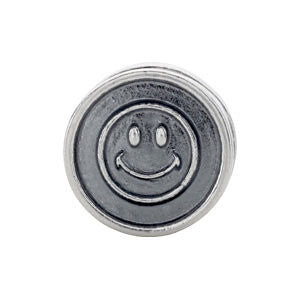 Sterling Silver 10.25x7mm Smiley Face Cylinder Bead