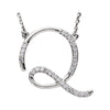 1/6 CTTW Diamond Initial 'Q' Necklace in Sterling Silver