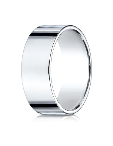 Benchmark 14K White Gold 8mm Traditional Flat Wedding Band Ring (Sizes 4 - 15 )