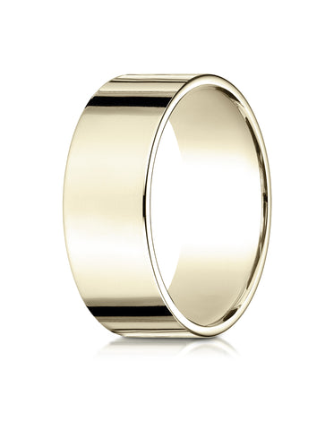Benchmark 14K Yellow Gold 8mm Traditional Flat Wedding Band Ring (Sizes 4 - 15 )