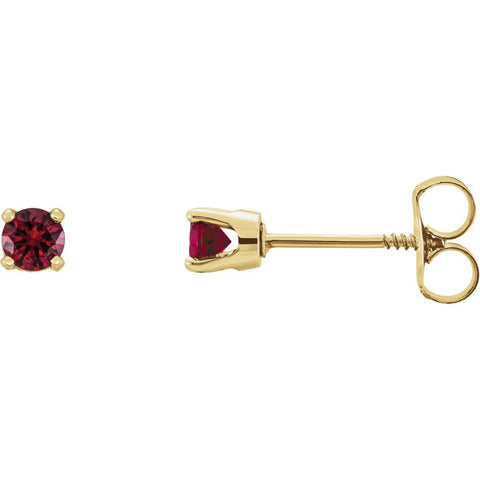 14k Yellow Gold Mozambique Garnet Youth Earrings