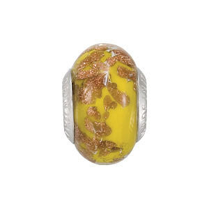 Kera Bella Viaggio Yellow Glass Bead with Aventurina in Sterling Silver