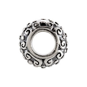 Sterling Silver 10x5.75mm Decorative Bead