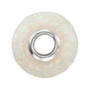 Sterling Silver 14x7mm White Created Mosaic Opal Bead