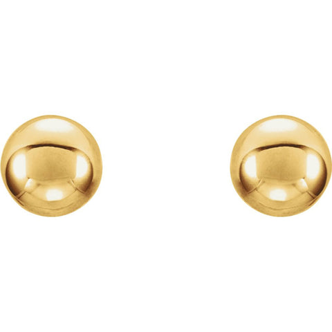 14k Yellow Gold 8mm Ball Earrings with Bright Finish