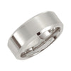 Stainless Steel Beveled Wedding Band Ring (Size 8.5 )