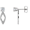 14k Rose Gold 1/4 CTW Diamond Earring Jackets