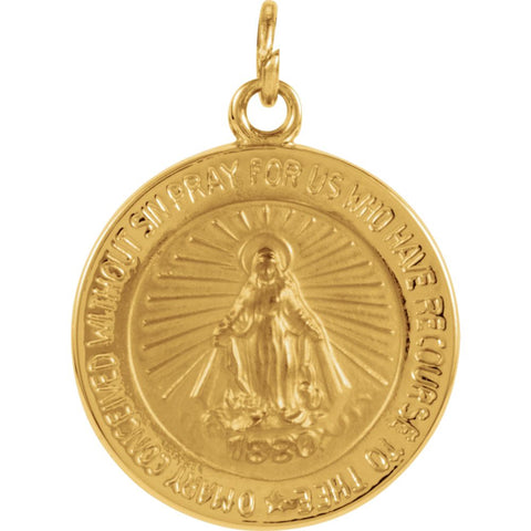 14k Yellow Gold 14.75mm Miraculous Medal