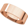 14k Rose Gold 6mm Flat Band, Size 10