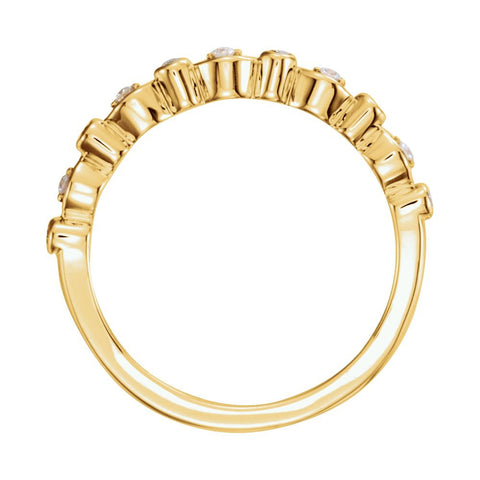 14k Yellow Gold 1/8 CTW Diamond Stackable Anniversary Band, Size 7