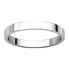 10k White Gold 2.5mm Flat Band, Size 6.5