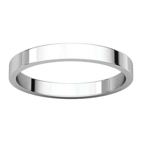 14k White Gold 2.5mm Flat Band, Size 7.5
