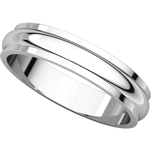 Sterling Silver 4mm Half Round Edge Band, Size 11