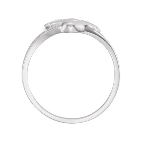 14k White Gold Cherub Ring, Size 7