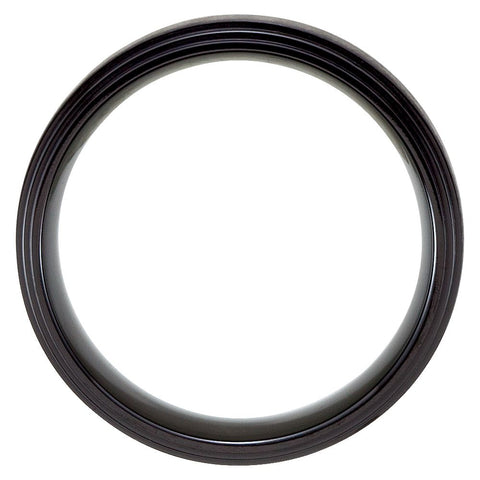 Black Titanium 8mm Double Ridged Band Size 11.5