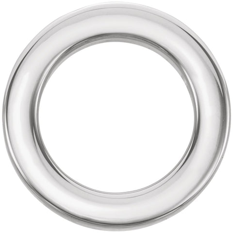 14k White Gold 15mm Circle Chain Slide