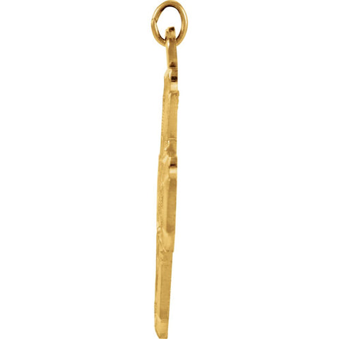 14k Yellow Gold 30x29mm Four-Way Cross Medal