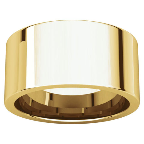 10k Yellow Gold 10mm Flat Comfort Fit Band, Size 9