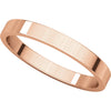 14k Rose Gold 2.5mm Flat Band, Size 8
