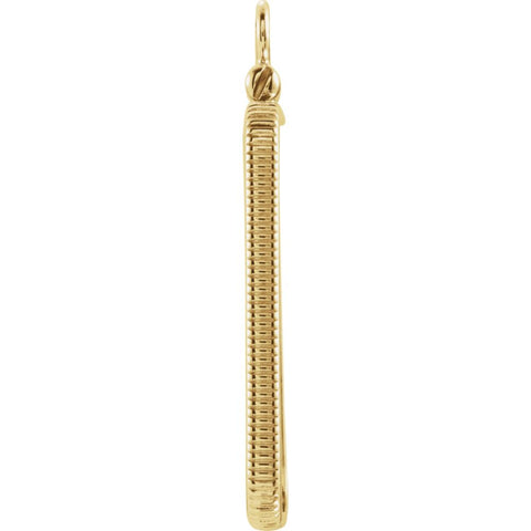 14k Yellow Gold 23.5x14mm Coin Edge Screw-Top Coin Frame Mounting