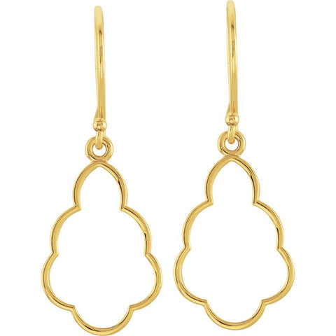 14k Yellow Gold 16.5x11.5mm Precious Metal Earrings