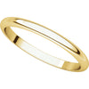 14k Yellow Gold 1.5mm Half Round Band, Size 7