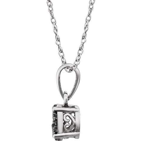14k White Gold 1/5 CTW Black Diamond 18" Necklace