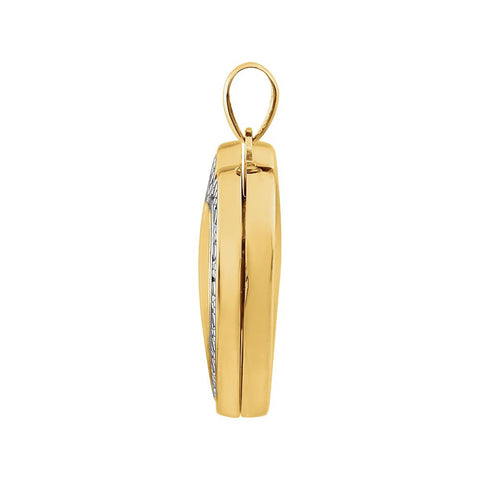 14K Yellow & White Heart Locket