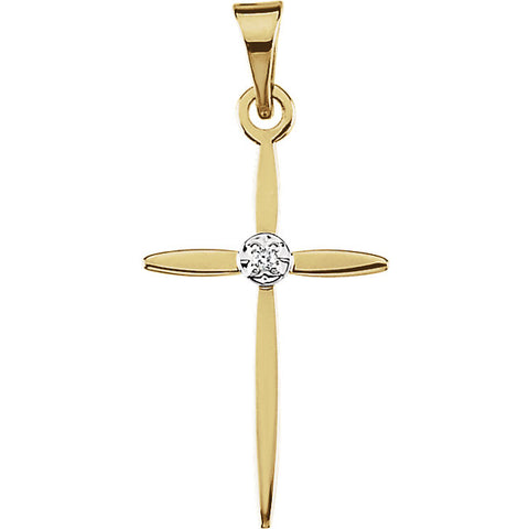 14k White/Yellow Gold Cross Pendant