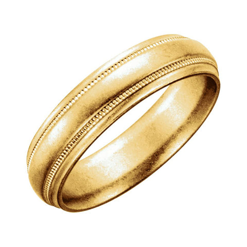 14k Yellow Gold 6mm Milgrain Band Size 11