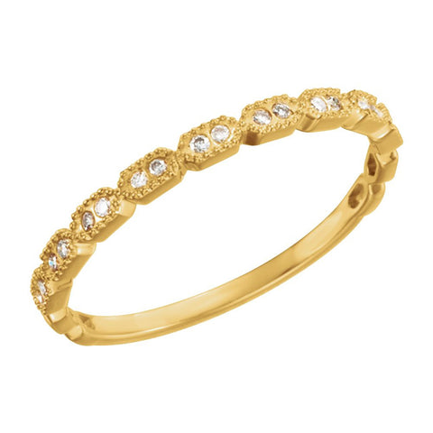 14k Yellow Gold .08 CTW Diamond Ring Size 7