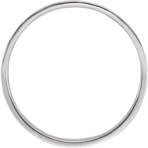 14k White Gold 4mm Flat Band with Hammer Finish Size 7