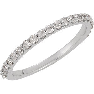 14k White Gold 3/8 CTW Diamond Band, Size 7