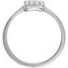 14k White Gold 1/6 CTW Diamond Square Cluster Ring, Size 7