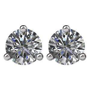 14k White Gold 1/2 CTW Diamond Threaded Post Earrings