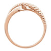 14k Rose Gold Crossover Rope Design Ring, Size 7